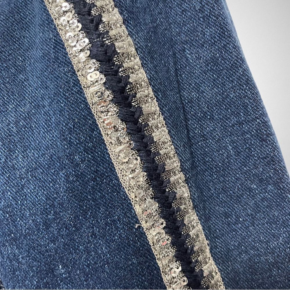 NWT DESIGUAL Mizuki Denim Sequin Belted Parka Jacket XL - Picture 6 of 16